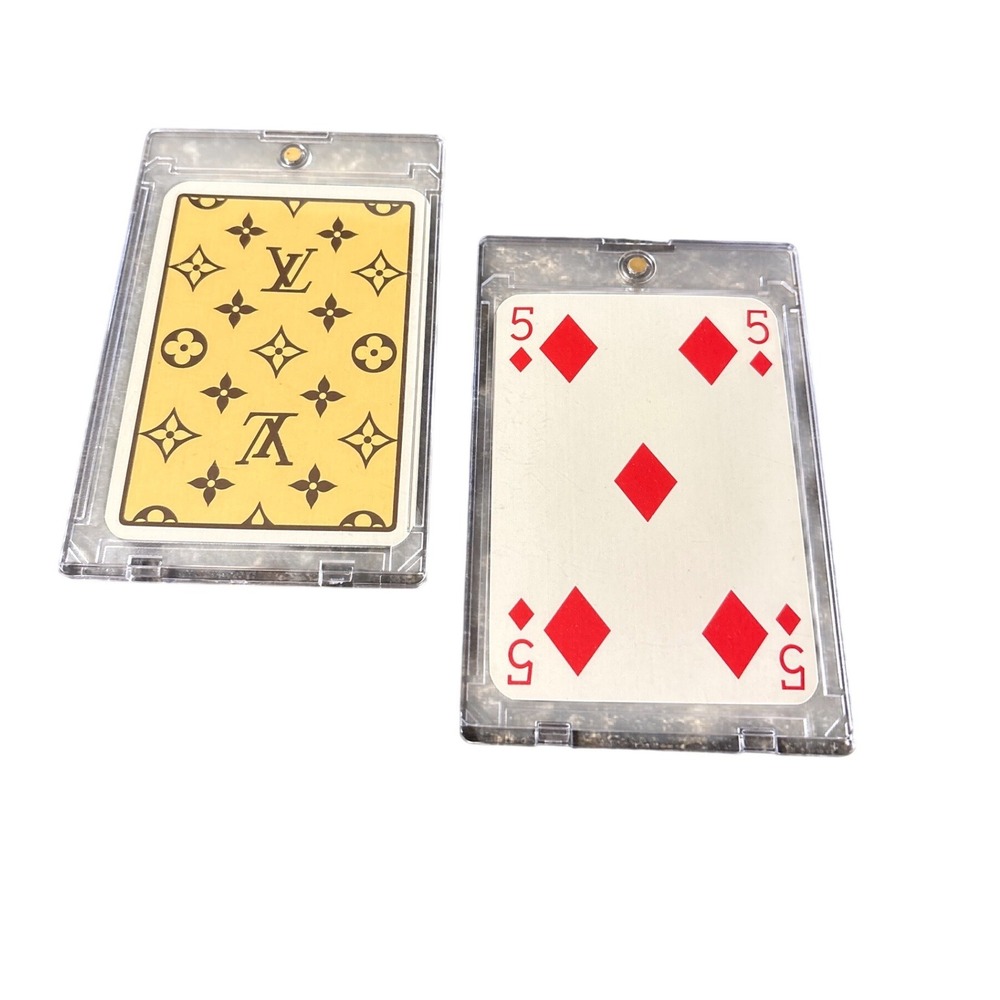 Louis Vuitton Monogram Playing Card 5 of Diamonds Collectible with Display Case